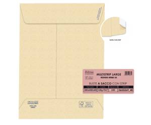Busta a sacco Multi Strip Large soffietti laterali strip adesivo 120 gr avana 30 x 40 x 4 cm - 9333