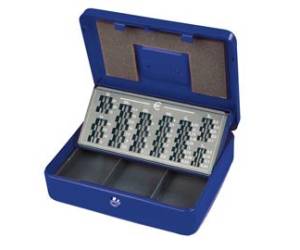 Cassetta portavalori Europa 30 x 24 x 9 cm blu - 8063