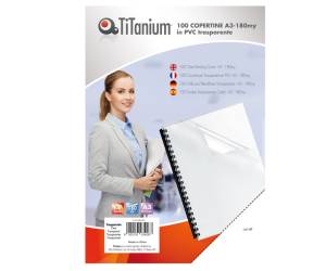 Copertine rilegatura A3,180 micron PVC neutro trasparente scatola 100 pezzi - 15234