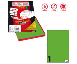 Etichette adesive C 503 in carta permanenti 210 x 297 mm 100 fogli verde fluo - 7871