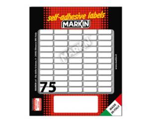Etichette adesive in carta permanenti 21 x 8 mm 75 etichette per foglio 10 fogli bianco - 12665