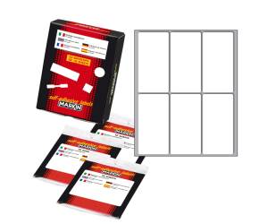 Etichette adesive in carta permanenti 73 x 37 mm 6 etichette per foglio 10 fogli bianco - 12659