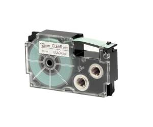 Nastro 12 mm x 8 mt nero trasparente - 5862