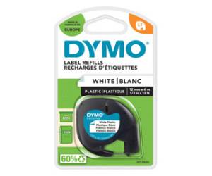 Nastro Letratag 912010 in plastica 12 mm x 4 mt bianco Dymo S0721660 - 1479