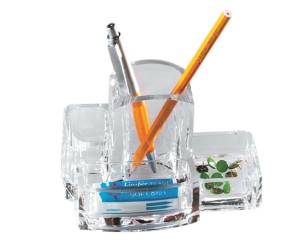 Portacancelleria con portapenne acrilico 15 x 10 x 9 cm trasparente - 6502