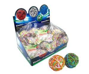 Rubberball diametro 5 cm colori assortiti display da 15 sfere di elastici - 6012