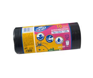 Sacchi per immondizia 70x110 cm 120 lt 43 micron nero rotolo da 10 sacchetti - 19090