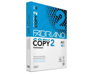 Carta Copy 2 A3,80 gr bianco confezione 500 fogli Fabriano - 2296
