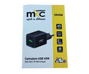 Caricatore USB 45 W 1 USB C 1 USB A nero Melchioni - 3466