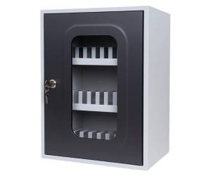 Cassetta portacellulare con anta trasparente 30 posti 30 x 23 x 40 cm grigio - 3506