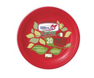 Piatto frutta compostabile diametro 17 cm rosso - 3405
