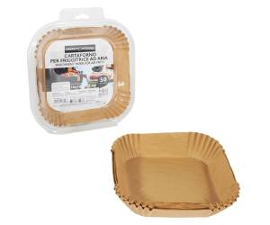 Vaschette cartaforno per friggitrice ad aria in astuccio 16 x 16 x 4,5 cm - 3431