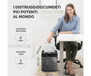 Distruggidocumenti M 7 cm a frammenti nero Fellowes 4701801 - 1360 - 5