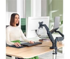 Braccio salvaspazio - per 2 monitor e laptop - grigio scuro - Leitz - 65380089 - 4002432134700 - DMwebShop - 4