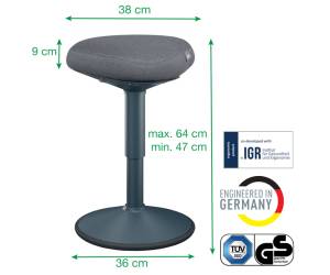 Sgabello Active Comfort da seduta - grigio scuro - Leitz - 65440089 - 4002432138418 - DMwebShop - 4