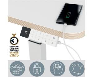 Scrivania Compatta Elettrica Sit-Stand - fissa - 80 x 60 x 65 cm - bianco - Leitz - 65340001 - 4002432138371 - DMwebShop - 3