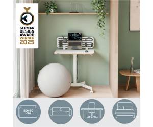 Scrivania Compatta pneumatica Sit Stand mobile 80 x 60 x 75 cm bianco - 1041 - 5