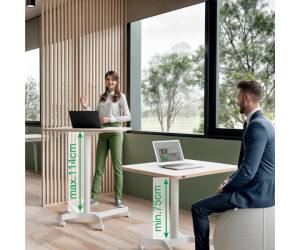 Scrivania Compatta pneumatica Sit Stand mobile 80 x 60 x 75 cm bianco - 1041 - 6