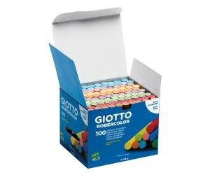 Gessetti Robercolor lunghezza 80 mm con diametro 10 mm colorati Scatola 100 gessetti tondi - 684 - 1
