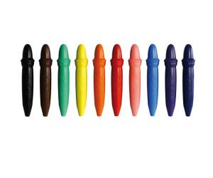 Pastelli cera super lunghezza 7,5 mm con diametro 11 mm colori assortiti astuccio 10 superpastelloni Giotto F477900 - 1307 - 1