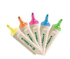 Evidenziatore 24 EcoLine - punta a scalpello - tratto 2 - 5 mm - astuccio 4 colori - Edding - 4-24-4S - 4004764917723 - DMwebShop - 1