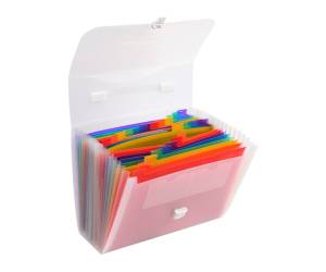 Classificatore valigetta con maniglia - cristallo - 33 x 29 cm - 24 tasche - Exacompta - 55698E - 3130630556985 - DMwebShop - 2