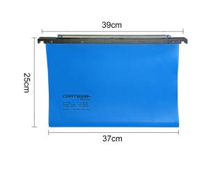 Cartella sospesa Cartesio PP - cassetto - PPL - interasse 39 cm - fondo U - 37 x 25 cm - blu - conf. 25 pezzi - Bertesi - 500/395 3-A3 - 89335A - DMwebShop - 1