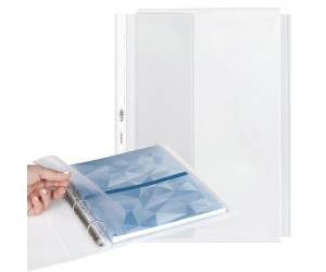 Buste forate ATLA GS P con soffietto e patella A4 - trasparente - buccia - conf. 10 pezzi - Sei Rota - 662516 - 8004972025612 - DMwebShop - 1