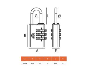 Lucchetto con combinazione - 30 mm - Metalplus - 9030C - 3000004561115 - DMwebShop - 1