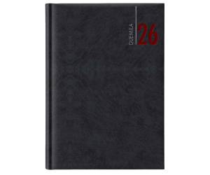 Agenda giornaliera 2026 copertina in carta imbottita 14,5 x 20,5 cm nero - 3581