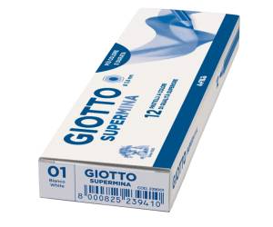 Pastello Supermina - mina 3,8 mm - bianco 01 - conf. 12 pezzi - Giotto - 23900100 - 8000825239021 - DMwebShop - 1