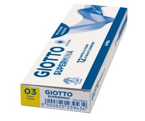 Pastello Supermina - mina 3,8 mm - giallo 03 - conf. 12 pezzi - Giotto - 23900300 - 8000825239038 - DMwebShop - 1
