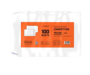 Busta sacco Competitor FSC bianca strip adesivo - 19 x 26 cm - 80 gr - conf. 100 pezzi - Pigna - 065452826 - 8005235105560 - DMwebShop - 1