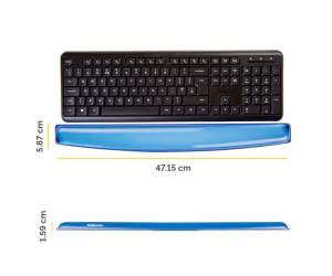 Poggiapolsi da tastiera - gel - blu trasparente - Fellowes 91137 - 9113709 - 77511911378 - DMwebShop - 1