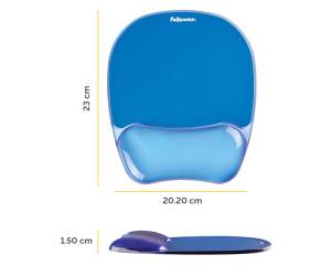 Mousepad con poggiapolsi in gel - blu trasparente - Fellowes - 9114120 - 77511911415 - DMwebShop - 1