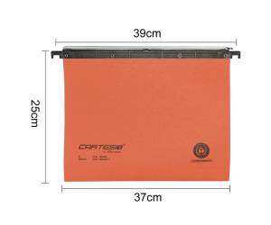 Cartella sospesa Cartesio - cassetto - interasse 39 cm - fondo U - 37 x 25 cm - arancio - conf. 50 pezzi - Bertesi - 100/3953-B2 - 45684A - DMwebShop - 1