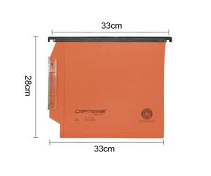 Cartella sospesa Cartesio - armadio - interasse 33 cm - fondo V - 33 x 28 cm - arancio - conf. 50 pezzi - Bertesi - 114FBETA-B2 - 8058983260890 - DMwebShop - 1