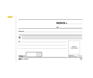 Blocco ricevute generiche 50 fogli 2 copie autoricalcanti 9 - 9 x 17 cm 50 fogli Edipro E5563C - 2722 - 2