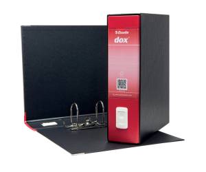 Registratore 1 - dorso 8 cm - commerciale - 23 x 29,7 cm - rosso - Esselte - Dox - D26111 - 8004389086930 - DMwebShop - 1