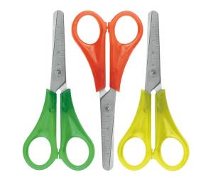 Forbici per mancini centimetrate - 13,5 cm - colori assortiti - barattolo 24 pezzi - Lebez - 409 - 8007509004098 - DMwebShop - 1