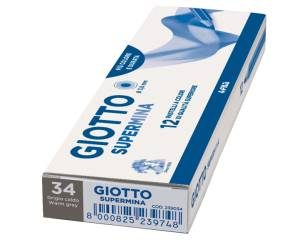 Pastello Supermina - mina 3,8 mm - grigio caldo 34 - conf. 12 pezzi - Giotto - 23903400 - 8000825045417 - DMwebShop - 1