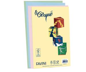 Carta Le Cirque - A4 - 80 gr - mix 4 colori pastello - conf. 200 fogli - Favini - A71X414 - 8007057627114 - DMwebShop - 1