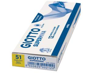 Pastello Supermina - mina 3,8 mm - giallo fluo 51 - conf. 12 pezzi - Giotto - 239051 - 8000825045462 - DMwebShop - 1