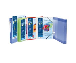 Cartella personalizzabile Kreacover - con elastico - PP - 24 x 32 cm - blu trasparente - Exacompta - 55182E - 3130630551829 - DMwebShop - 1