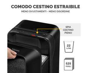 Distruggidocumenti LX-201 - a microframmenti - nero - Fellowes - 5050001 - 50043859751513 - DMwebShop - 4