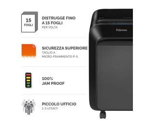 Distruggidocumenti LX 211 a microframmenti nero - 3035 - 1