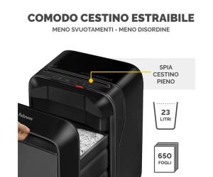 Distruggidocumenti LX 211 a microframmenti nero - 3035 - 4