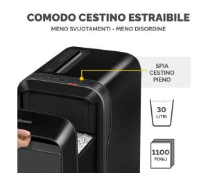 Distruggidocumenti LX-221 - a microframmenti - nero - Fellowes - 5050401 - 50043859751551 - DMwebShop - 4
