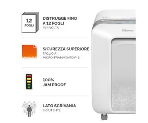 Distruggidocumenti LX-201 - a microframmenti - bianco - Fellowes - 5050101 - 50043859751520 - DMwebShop - 1