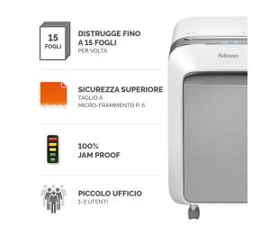 Distruggidocumenti LX 211 a microframmenti bianco - 3021 - 1